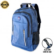 Mochila de Notebook Sport Cabo de Aço Premium 8902 - Azul